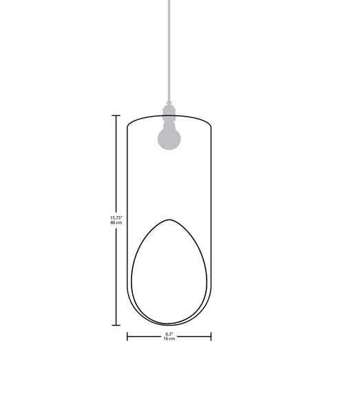 Technical specifications for the medium sized Flauta modern handmade copper pendant light
