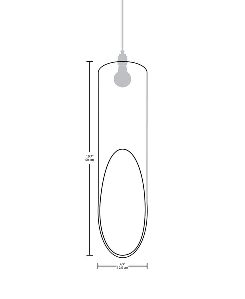 Technical specifications for the large Flauta modern handmade copper pendant light