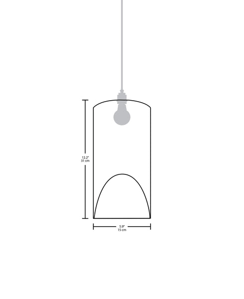 Technical specifications for the Pipa Small modern handmade copper pendant light