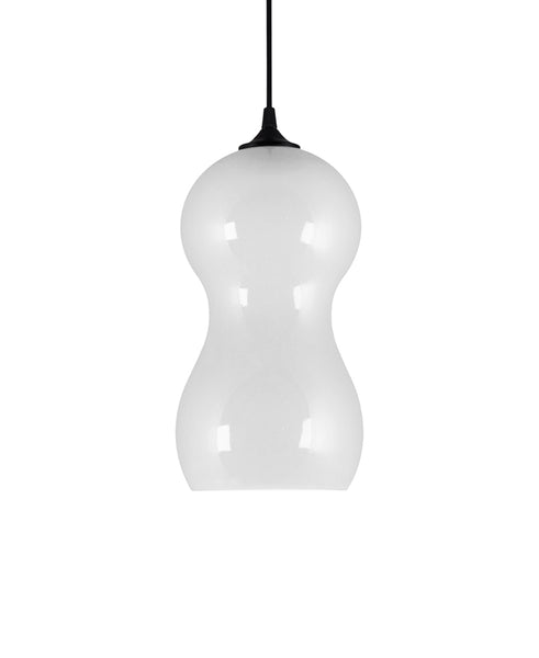 curvaceous modern ceramic pendant lamp in bone white