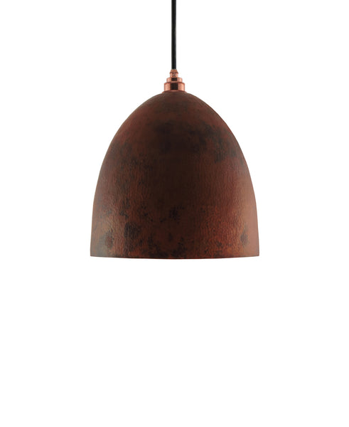 Modern Bell shaped hand made copper pendant lamp with a contemporary natural recycled copper finish
