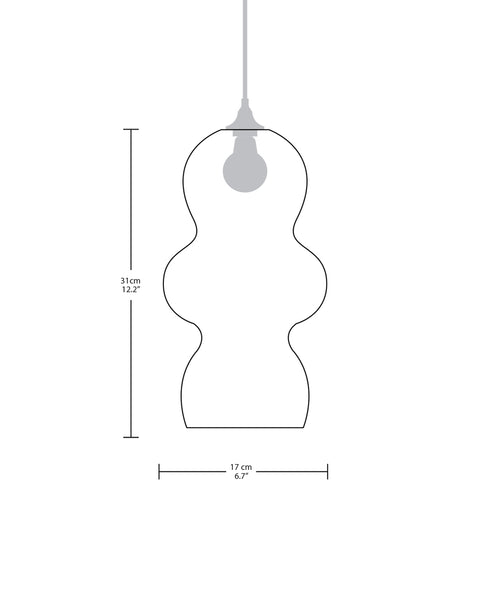 Technical specifications for the Tamarindo modern handmade ceramic pendant light
