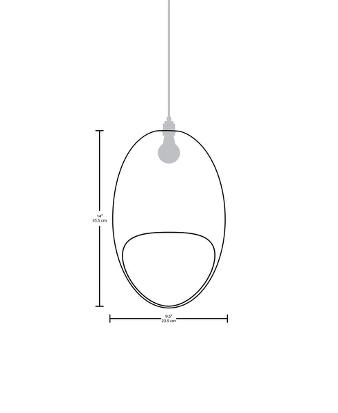 Technical specifications for the Cocoon medium sized modern handmade copper pendant light