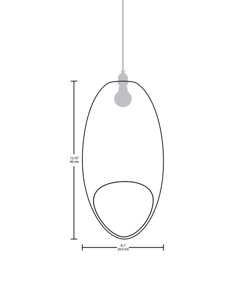 Technical specifications for the Cocoon, large, modern handmade copper pendant light