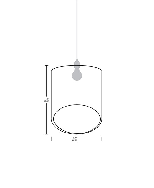 Technical specifications for the small sized Flauta modern handmade copper pendant light