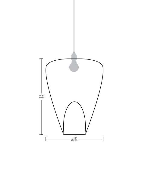 Technical specifications for the Boveda modern handmade copper pendant light