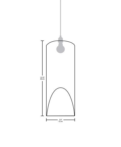 Technical specifications for the Pipa Large modern handmade copper pendant light