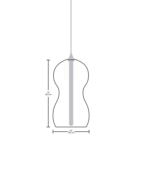 Technical specifications for the Cacahuate modern handblown glass pendant light