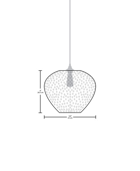 Technical specifications for the Rustica modern handblown glass pendant light