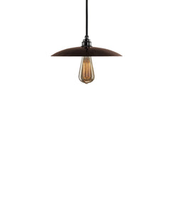 Besautiful Modern hand made smal cureved copper pendant lighting in a warm brown copper patina