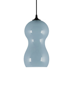 curvaceous modern ceramic pendant lamp in light river blue