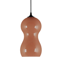 curvaceous modern ceramic pendant lamp in warm chocolate brown