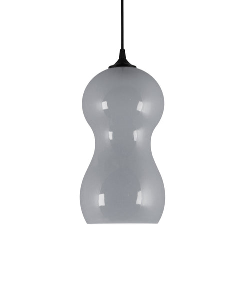 curvaceous modern ceramic pendant lamp in seductive smoke gray