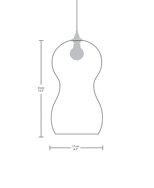 Technical specifications for the Cacahuate modern handmade ceramic pendant light