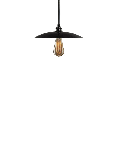 Besautiful Modern hand made smal cureved copper pendant lighting in a charcoal gray copper patina