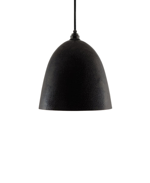 Modern Bell shaped hand made copper pendant lamp with a contemporary charcoal gray finish