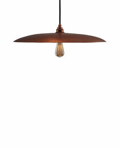 Beautiful Modern hand made large curved copper pendant lighting in a polished copper finish.