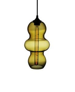 curvesome hand blown modern glass pendant lamp in burnt olive